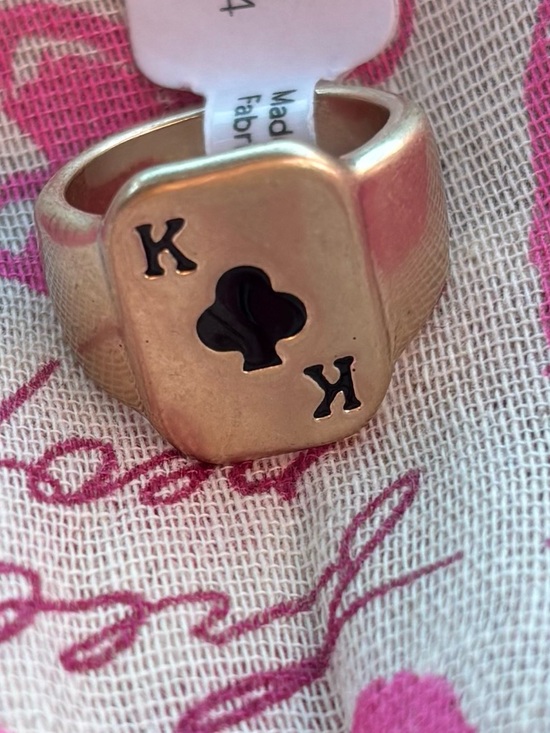 Free People Jewelry - Free People Men's King of Clubs Signet Ring - gold plated sz 7